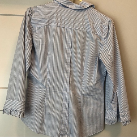 Blue & white stripe button down - Picture 4 of 5